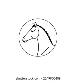 Design eines runden Ikons mit einem Portrait eines süßen Foals