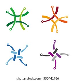 Design round and lines cross logo element. Colorful icons set.You can use in the commerce, financial, traffic, construction ,spinning and communication concept of pattern. 