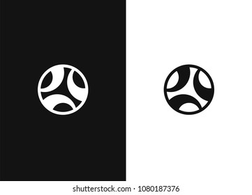 Design round logo element. Modern circle logo vector. Icon design template element. Simple creative geometric sign. Stylish emblem for your design. Black white version.