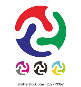 Design round logo element. S circle pattern. Colorful circle logo vector.