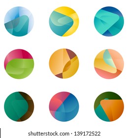 Design round vector logo template  Global world icon set  Colorful ball pattern  You can use in the game  app  communications  electronics  agriculture  creative design concepts 