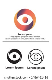 Design round vector logo template. Global world icon set. Colorful circle pattern. You can use in the game, app, communications, electronics, agriculture, or creative design concepts