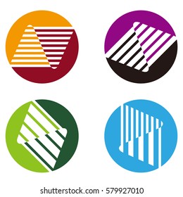 Design round vector melody logo template. You can use in the commerce, financial, music, building, structure, concert and communication concept of pattern. 