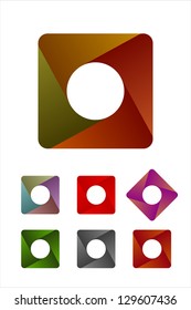 Design rounded logo rectangle element. Infinite cross ribbon vector design icon template.