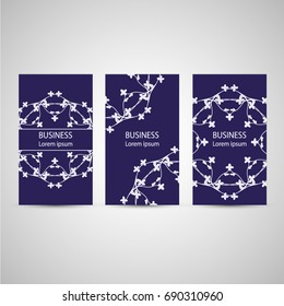 Design of Royal Cards with Vintage Floral Ornaments. Set of Business Template with Elegant Emblems and Noble Color. Vector Illustration