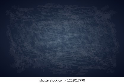 Design rubbed out dirty chalkboard. Detailed grunge texture background. Blue blackboard. Old texture, may use as background. Background vector illustration for menu