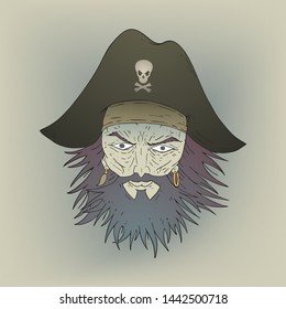 Design of rude pirate face