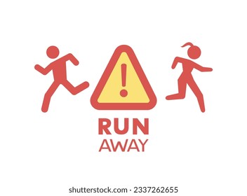 Design of run away symbol