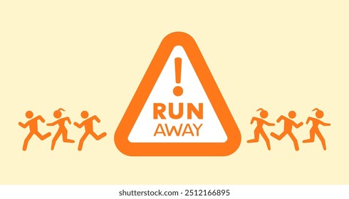 Design of run away symbol