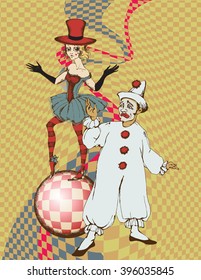 Design of sad clown.