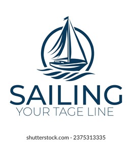 design of a sailing logo, a sailboat logo, and vector icons