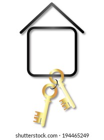 design for sale house with keys, vector