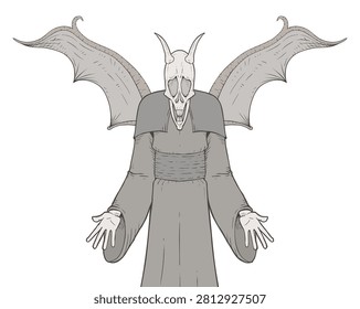 Design satanic creature draw