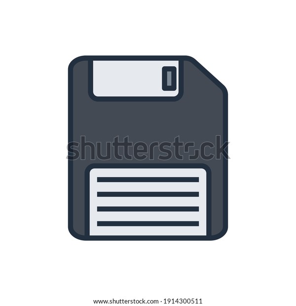 The design\
of the save button user interface flat outline color icon pack\
vector illustration, this vector is suitable for icons, logos,\
illustrations, stickers, books, covers,\
etc.