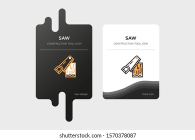Design saw icons on light and dark backgrounds. made for civil engineer 