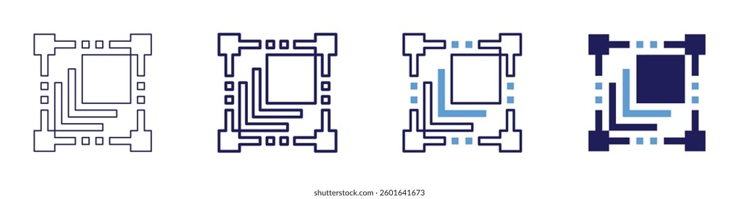 Design scalability icon in 4 different styles. Thin Line, Line, Bold Line, Duotone. Duotone style. Editable stroke.