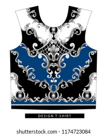 Design scarf with baroque elements. 