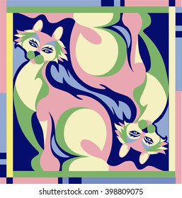 Design scarf with cats