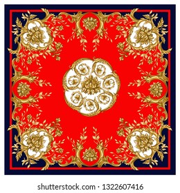 design scarf with floral baroque elements