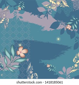 design scarf flower abstract1 - vector
