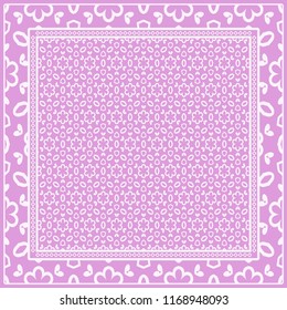 Design of a Scarf with a Geometric Flower Pattern . Vector illustration. Seamless. For Print Bandana, Shawl, Carpet, tablecloth, bed cloth, fashion.