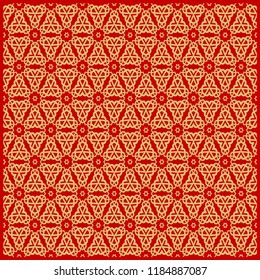 Design of a Scarf with a Geometric Flower Pattern . Vector illustration. Seamless. For Print Bandana, Shawl, Carpet, tablecloth, bed cloth, fashion