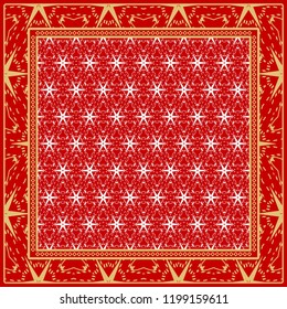 Design of a Scarf with a Geometric Pattern . for Scarf Print, Fabric, Covers, Scrapbooking, Bandana, Pareo, Shawl. Vector illustration