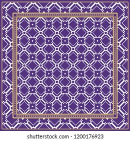 Design of a Scarf with a Geometric Pattern . for Scarf Print, Fabric, Covers, Scrapbooking, Bandana, Pareo, Shawl. Vector illustration