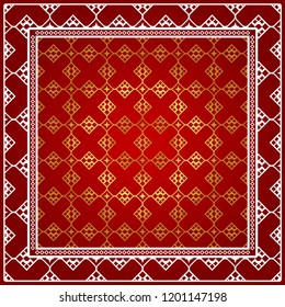 Design of a Scarf with a Geometric Pattern . for Scarf Print, Fabric, Covers, Scrapbooking, Bandana, Pareo, Shawl. Vector illustration
