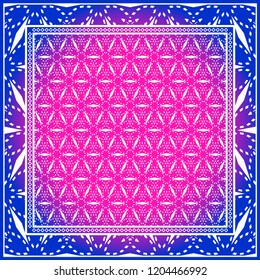 Design of a Scarf with a Geometric Pattern . for Scarf Print, Fabric, Covers, Scrapbooking, Bandana, Pareo, Shawl. Vector illustration