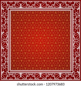 Design of a Scarf with a Geometric Pattern . for Scarf Print, Fabric, Covers, Scrapbooking, Bandana, Pareo, Shawl. Vector illustration