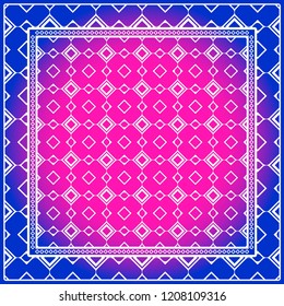 Design of a Scarf with a Geometric Pattern . for Scarf Print, Fabric, Covers, Scrapbooking, Bandana, Pareo, Shawl. Vector illustration