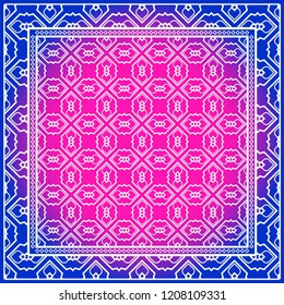 Design of a Scarf with a Geometric Pattern . for Scarf Print, Fabric, Covers, Scrapbooking, Bandana, Pareo, Shawl. Vector illustration