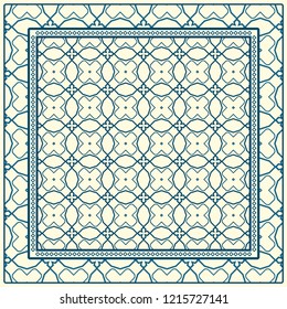 Design of a Scarf with a Geometric Pattern . for Scarf Print, Fabric, Covers, Scrapbooking, Bandana, Pareo, Shawl. Vector illustration