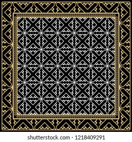 Design of a Scarf with a Geometric Pattern . for Scarf Print, Fabric, Covers, Scrapbooking, Bandana, Pareo, Shawl. Vector illustration