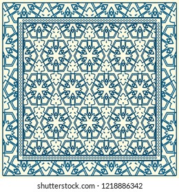 Design of a Scarf with a Geometric Pattern . for Scarf Print, Fabric, Covers, Scrapbooking, Bandana, Pareo, Shawl. Vector illustration