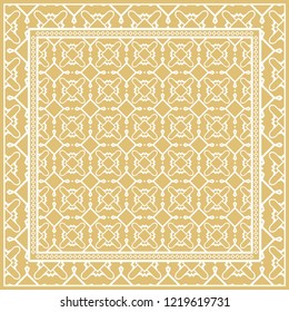 Design of a Scarf with a Geometric Pattern . for Scarf Print, Fabric, Covers, Scrapbooking, Bandana, Pareo, Shawl. Vector illustration