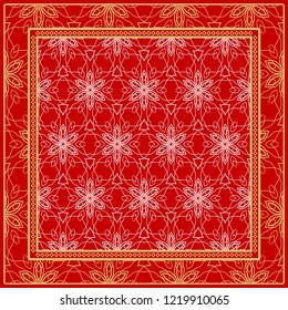 Design of a Scarf with a Geometric Pattern . for Scarf Print, Fabric, Covers, Scrapbooking, Bandana, Pareo, Shawl. Vector illustration