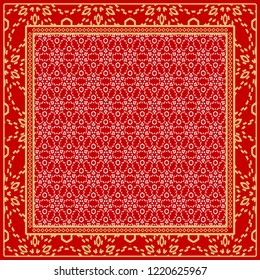Design of a Scarf with a Geometric Pattern . for Scarf Print, Fabric, Covers, Scrapbooking, Bandana, Pareo, Shawl. Vector illustration