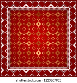 Design of a Scarf with a Geometric Pattern . for Scarf Print, Fabric, Covers, Scrapbooking, Bandana, Pareo, Shawl. Vector illustration