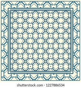 Design of a Scarf with a Geometric Pattern . for Scarf Print, Fabric, Covers, Scrapbooking, Bandana, Pareo, Shawl. Vector illustration