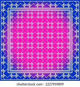 Design of a Scarf with a Geometric Pattern . for Scarf Print, Fabric, Covers, Scrapbooking, Bandana, Pareo, Shawl. Vector illustration