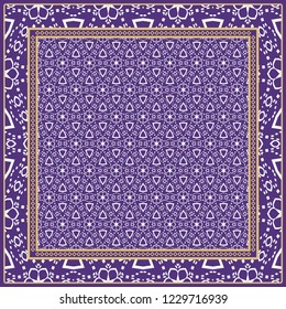 Design of a Scarf with a Geometric Pattern . for Scarf Print, Fabric, Covers, Scrapbooking, Bandana, Pareo, Shawl. Vector illustration