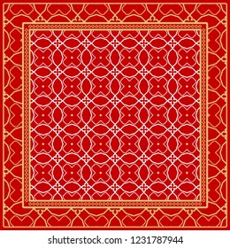 Design of a Scarf with a Geometric Pattern . for Scarf Print, Fabric, Covers, Scrapbooking, Bandana, Pareo, Shawl. Vector illustration