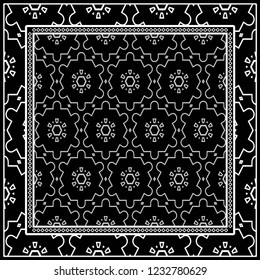 Design of a Scarf with a Geometric Pattern . for Scarf Print, Fabric, Covers, Scrapbooking, Bandana, Pareo, Shawl. Vector illustration