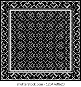 Design of a Scarf with a Geometric Pattern . for Scarf Print, Fabric, Covers, Scrapbooking, Bandana, Pareo, Shawl. Vector illustration