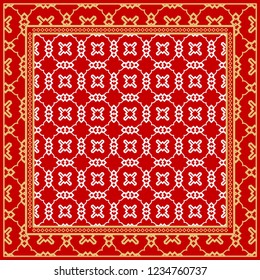 Design of a Scarf with a Geometric Pattern . for Scarf Print, Fabric, Covers, Scrapbooking, Bandana, Pareo, Shawl. Vector illustration