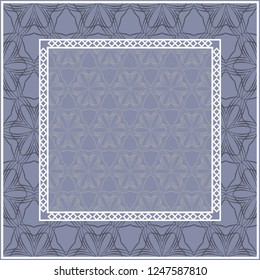 Design of a Scarf with a Geometric Pattern . for Scarf Print, Fabric, Covers, Scrapbooking, Bandana, Pareo, Shawl. Vector illustration.