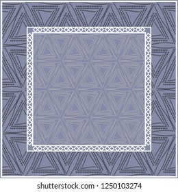 Design of a Scarf with a Geometric Pattern . for Scarf Print, Fabric, Covers, Scrapbooking, Bandana, Pareo, Shawl. Vector illustration.