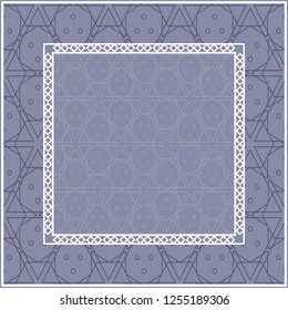 Design of a Scarf with a Geometric Pattern . for Scarf Print, Fabric, Covers, Scrapbooking, Bandana, Pareo, Shawl. Vector illustration.